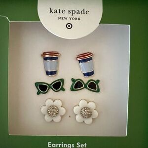 kate spade x Target COLLECTIBLE Novelty Summertime Earring Trio Gift Set::NIB::